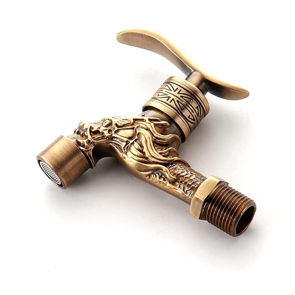 HASTHIP Tap For Bathroom, Retro Wash Basin Faucet Bathroom Wall Mount Faucet Outdoor Garden Hose Single Cold Tap For Garden Kitchen Bathroom, Zinc Alloy Vintage Carved Pattern (4Inch), Polished HASTHIP Tap For Bathroom, Retro Wash Basin Faucet Bathroom Wall Mount Faucet Outdoor Garden Hose Single Cold Tap For Garden Kitchen Bathroom, Zinc Alloy Vintage Carved Pattern (4Inch), Polished